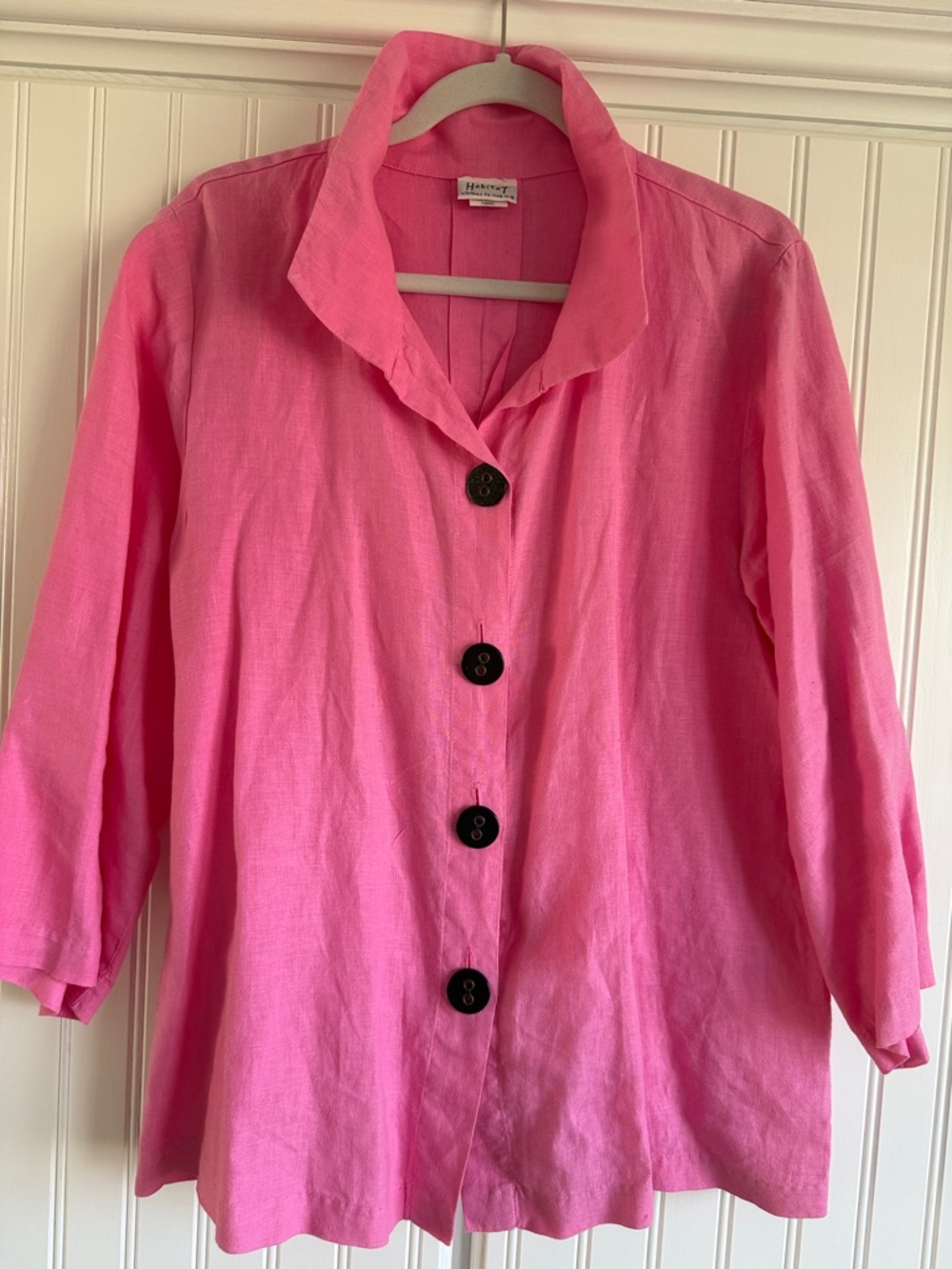Habitat Bright Pink Linen Button-Front Shirt